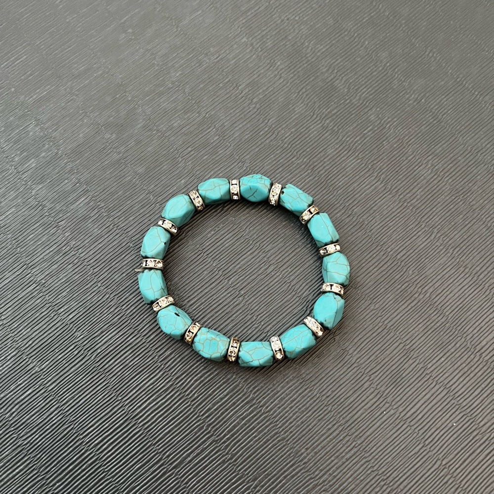 Turquoise And Crystal Bracelet